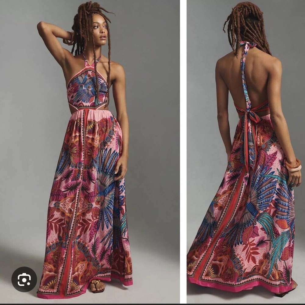 Farm Rio Macaw scarf maxi dress NWT size XL